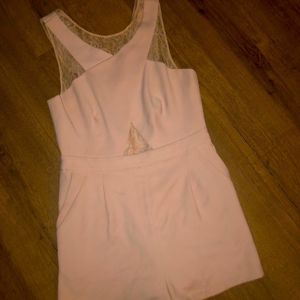 BCBG Pink lace jumpsuit